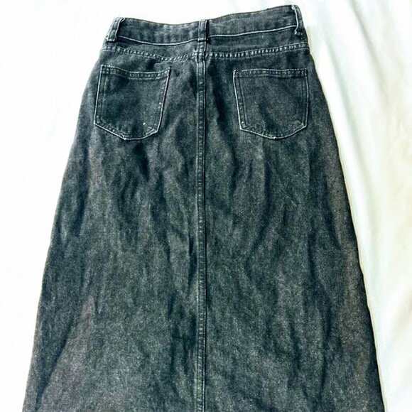 J.ing Black Jean Midi Skirt w/Front Slit Size S/M - Picture 5 of 7